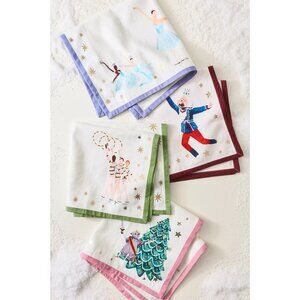 Anthropologie New York City Ballet Nutcracker Napkins Set of 4 NWT